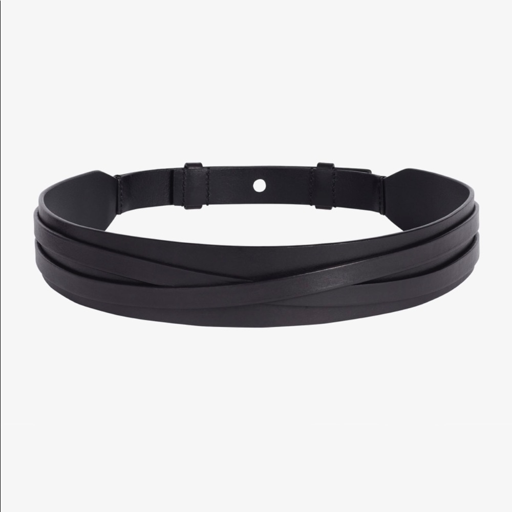 MM Lafleur Black Wrap Leather Waist Belt